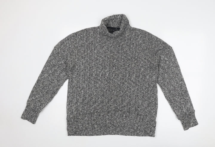 Topshop Womens Grey High Neck Polyester Pullover Jumper Size 10