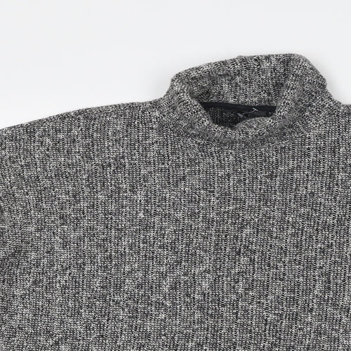 Topshop Womens Grey High Neck Polyester Pullover Jumper Size 10