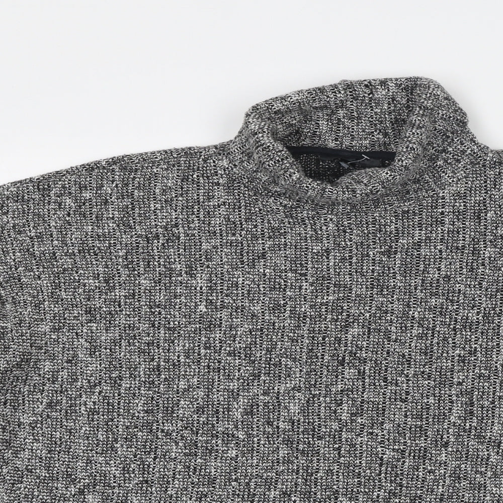 Topshop Womens Grey High Neck Polyester Pullover Jumper Size 10