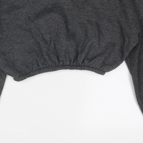 PRETTYLITTLETHING Womens Grey Polyester Pullover Sweatshirt Size M Pullover