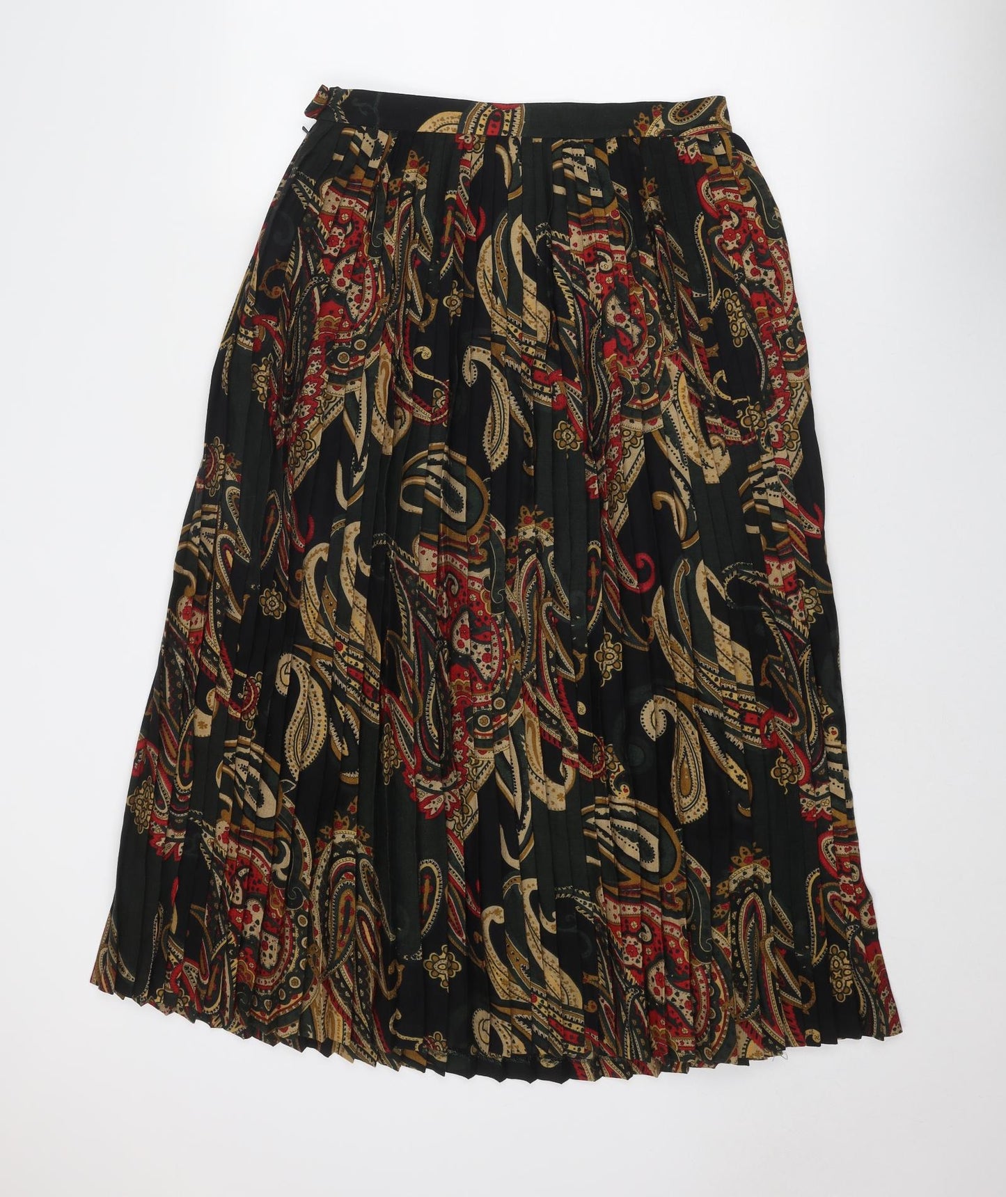 Mansfield Womens Multicoloured Geometric Wool Pleated Skirt Size 14 Zip