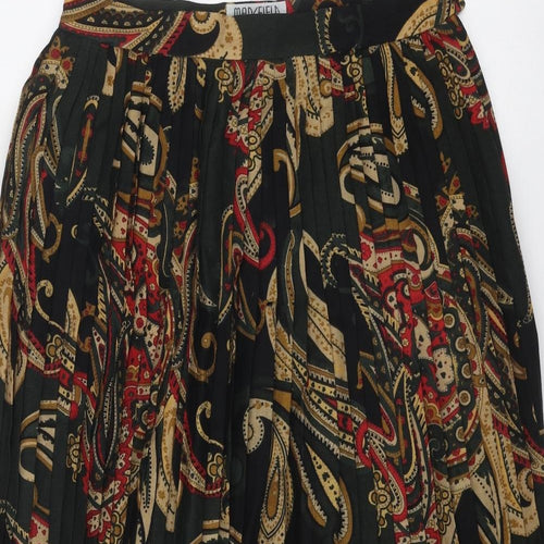 Mansfield Womens Multicoloured Geometric Wool Pleated Skirt Size 14 Zip