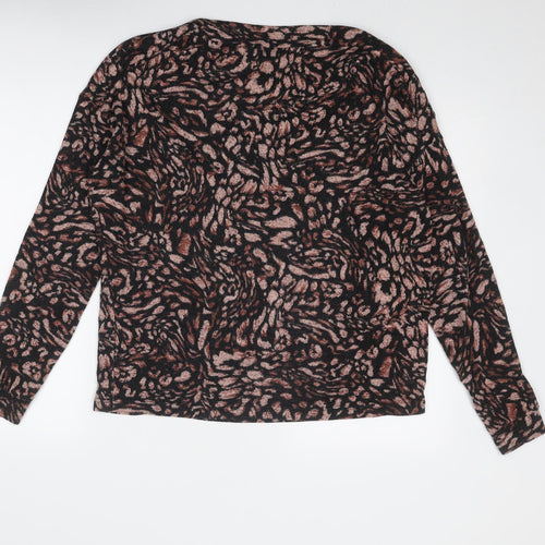 Dorothy Perkins Womens Black Boat Neck Geometric Polyester Pullover Jumper Size 10