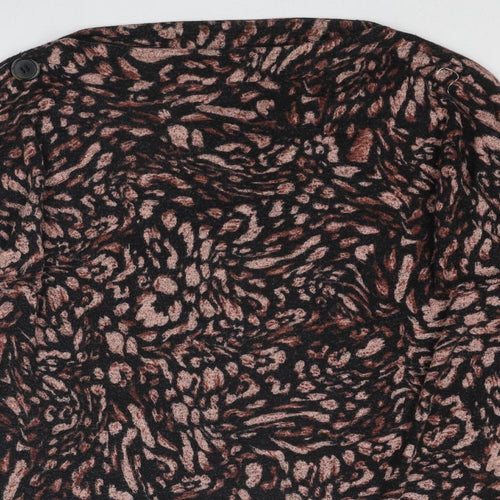 Dorothy Perkins Womens Black Boat Neck Geometric Polyester Pullover Jumper Size 10