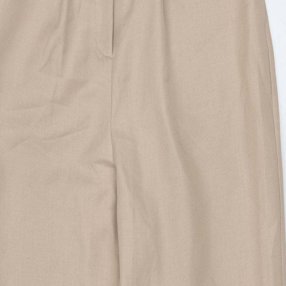 ASOS Womens Beige Polyester Trousers Size 8 Regular Zip - Super high waist