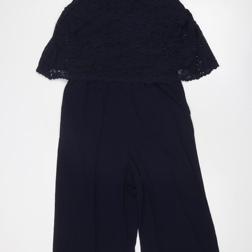 Uniqlo Womens Blue Polyester Jumpsuit One-Piece Size L Zip - Lace Top