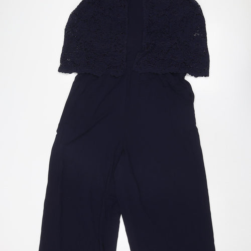 Uniqlo Womens Blue Polyester Jumpsuit One-Piece Size L Zip - Lace Top