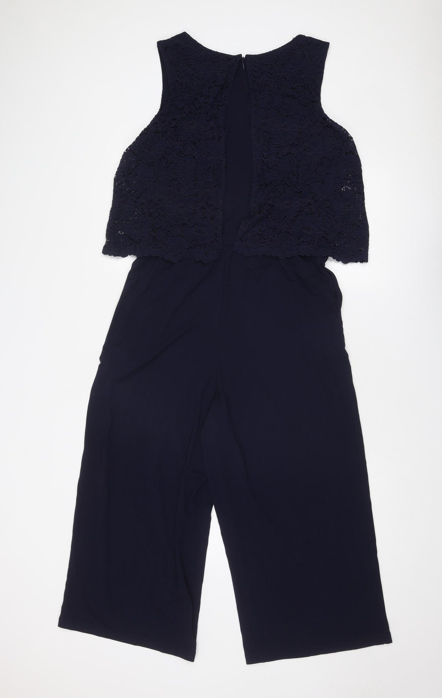 Uniqlo Womens Blue Polyester Jumpsuit One-Piece Size L Zip - Lace Top
