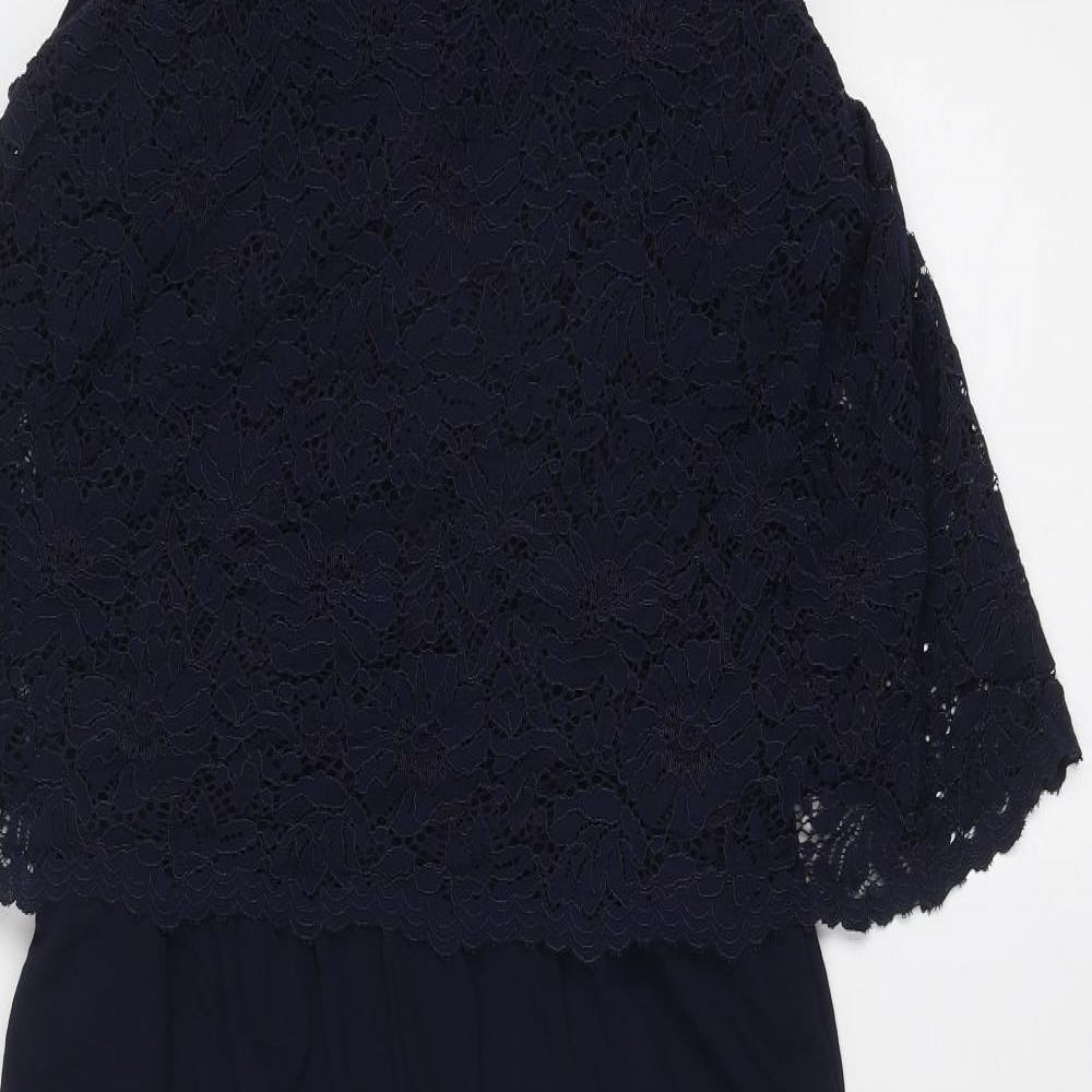 Uniqlo Womens Blue Polyester Jumpsuit One-Piece Size L Zip - Lace Top