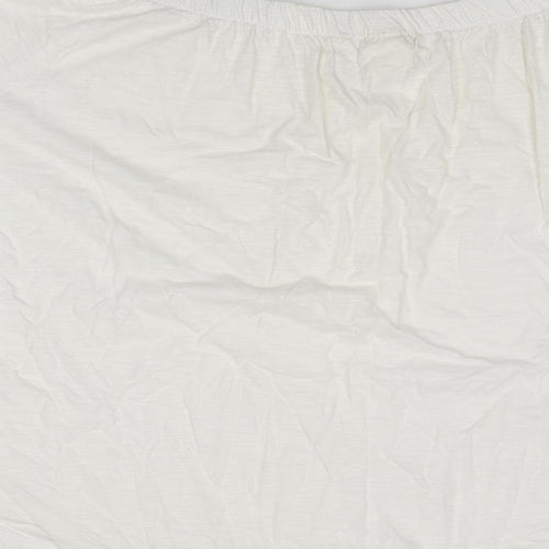 H&M Womens Ivory Cotton Basic Blouse Size M Off the Shoulder - Tie Sleeve Detail