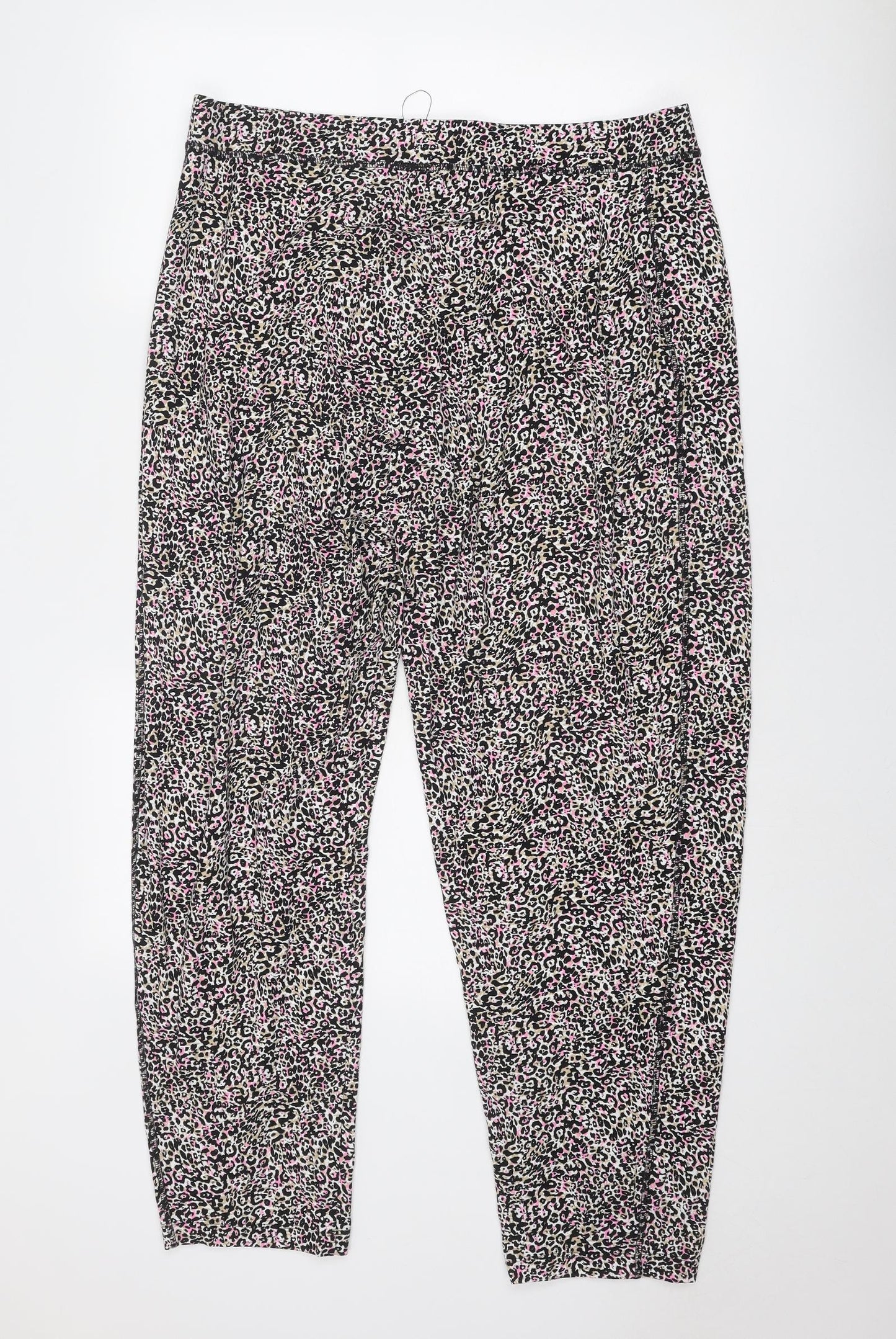 Marks and Spencer Womens Multicoloured Geometric Viscose Trousers Size 18 Regular