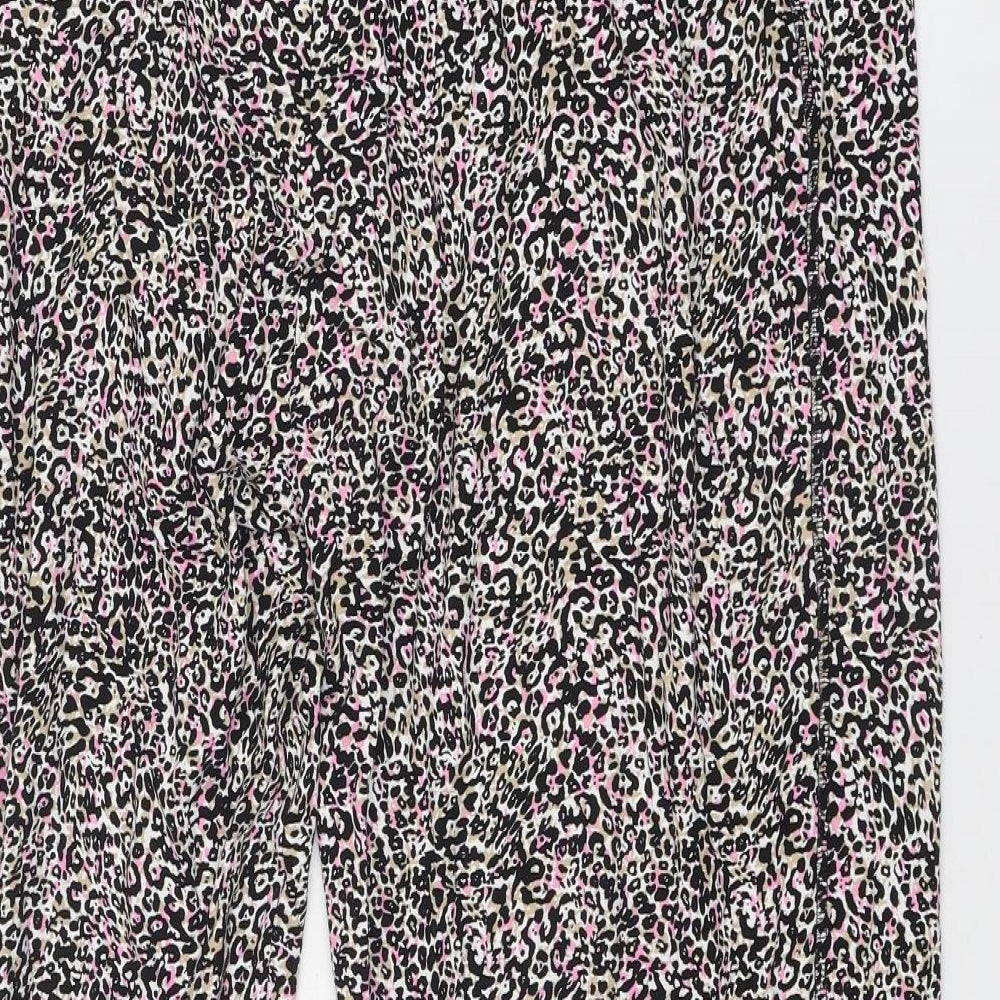 Marks and Spencer Womens Multicoloured Geometric Viscose Trousers Size 18 Regular