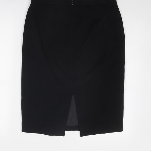 Debenhams Womens Black Polyester A-Line Skirt Size 12 Zip