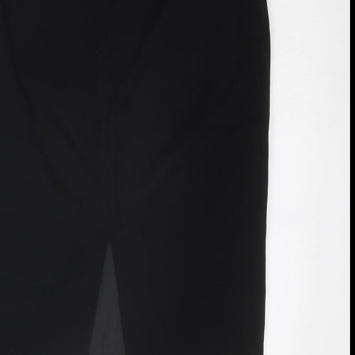 Debenhams Womens Black Polyester A-Line Skirt Size 12 Zip