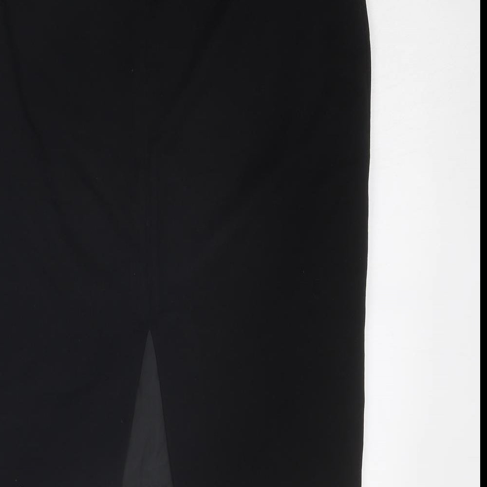 Debenhams Womens Black Polyester A-Line Skirt Size 12 Zip