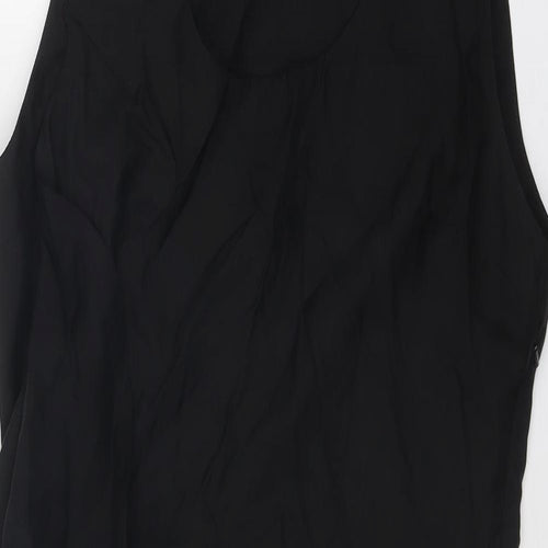 French Connection Womens Black Cupro Shift Size 12 Round Neck Zip