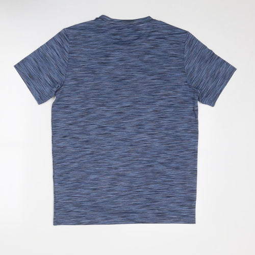 Align Boys Blue Geometric Polyester Basic T-Shirt Size 14-15 Years Round Neck Pullover