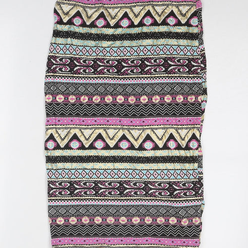 Cameo Rose Womens Multicoloured Geometric Viscose A-Line Skirt Size 26 in