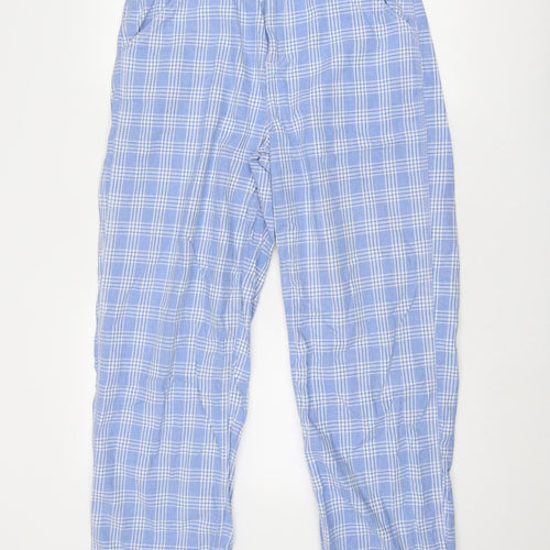 ASOS Womens Blue Plaid Cotton Straight Jeans Size 12 Regular Zip
