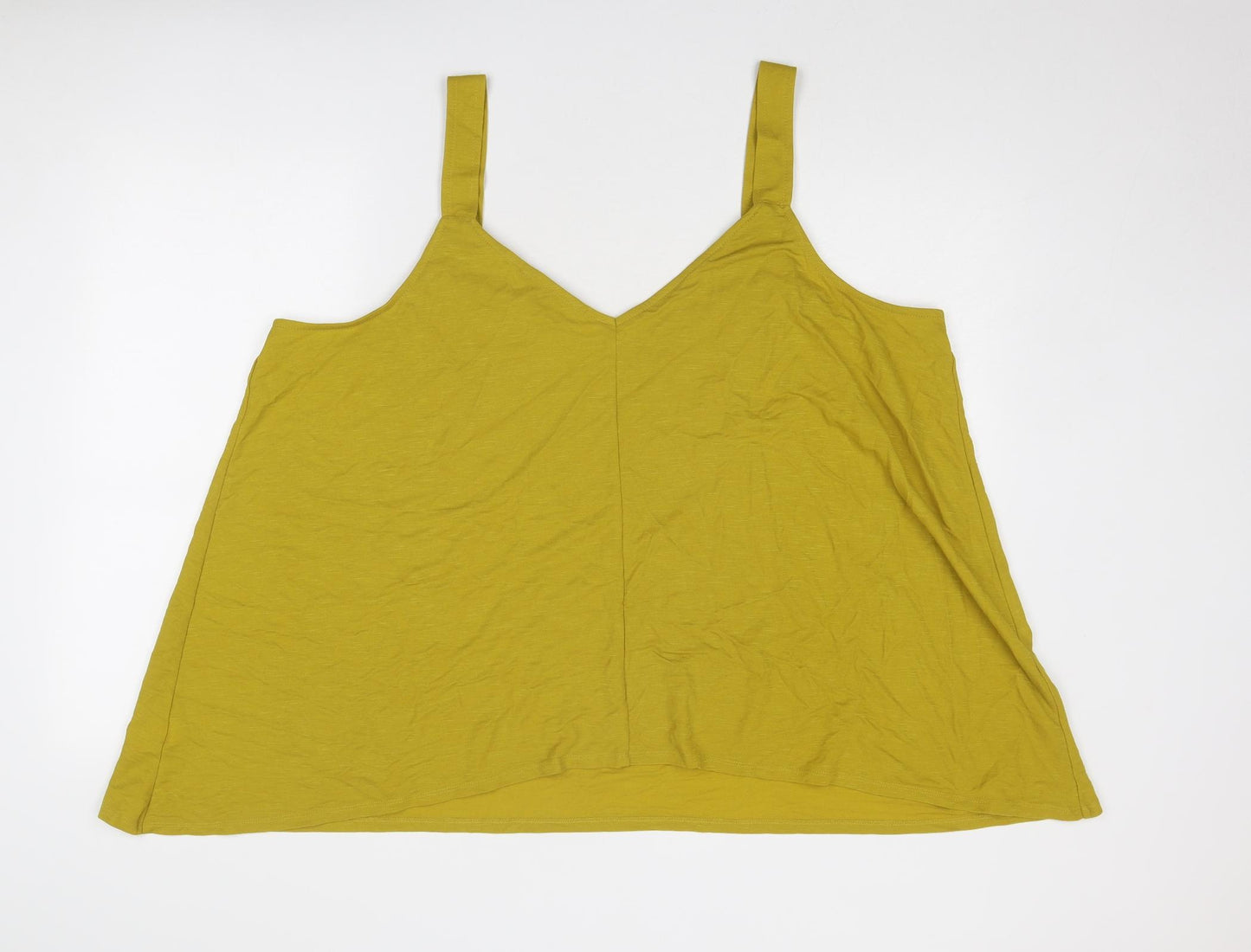 Bonmarché Womens Green Viscose Basic Tank Size 22 V-Neck