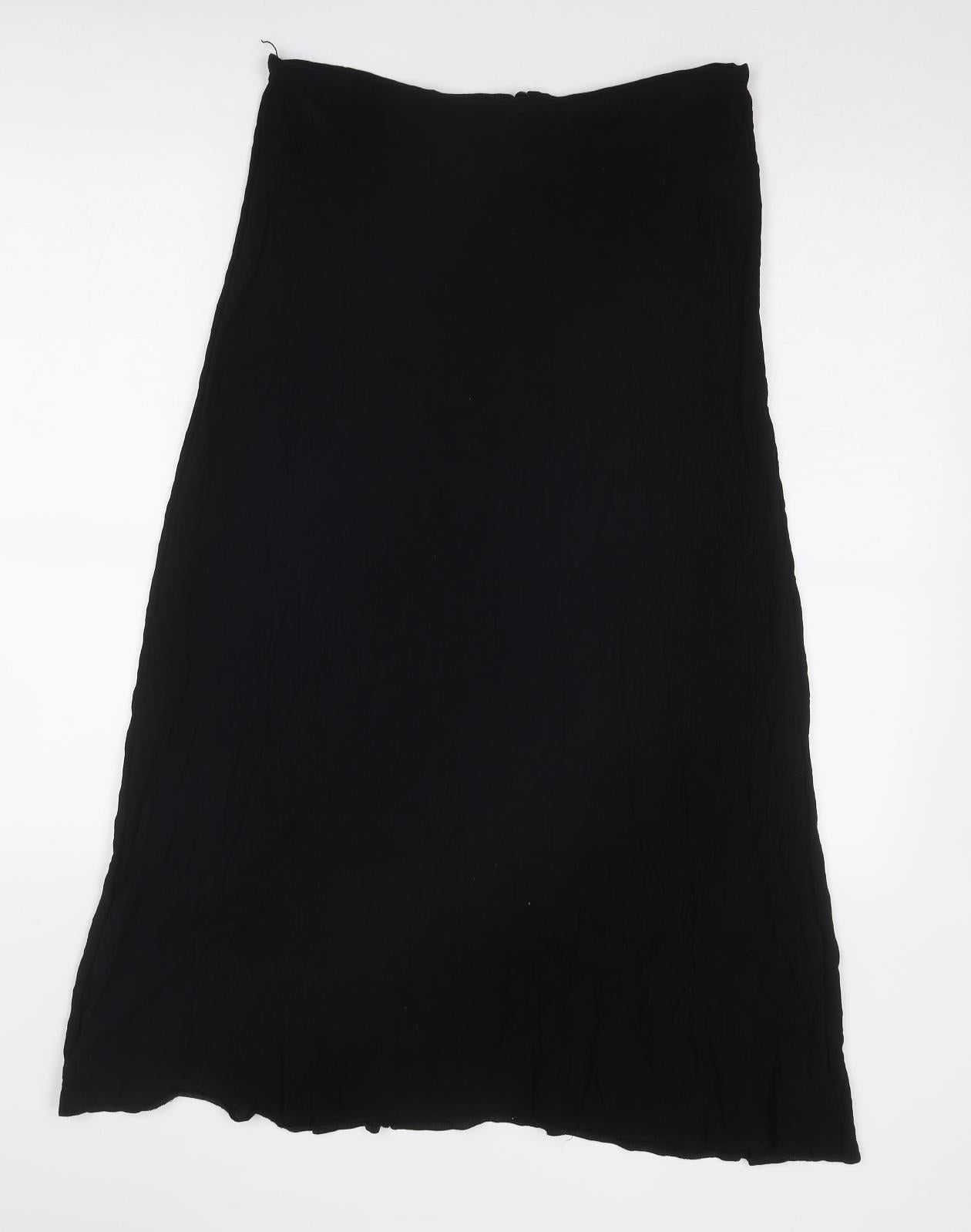 Dorothy Perkins Womens Black Polyester Swing Skirt Size 14 Zip