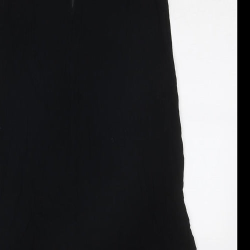 Dorothy Perkins Womens Black Polyester Swing Skirt Size 14 Zip
