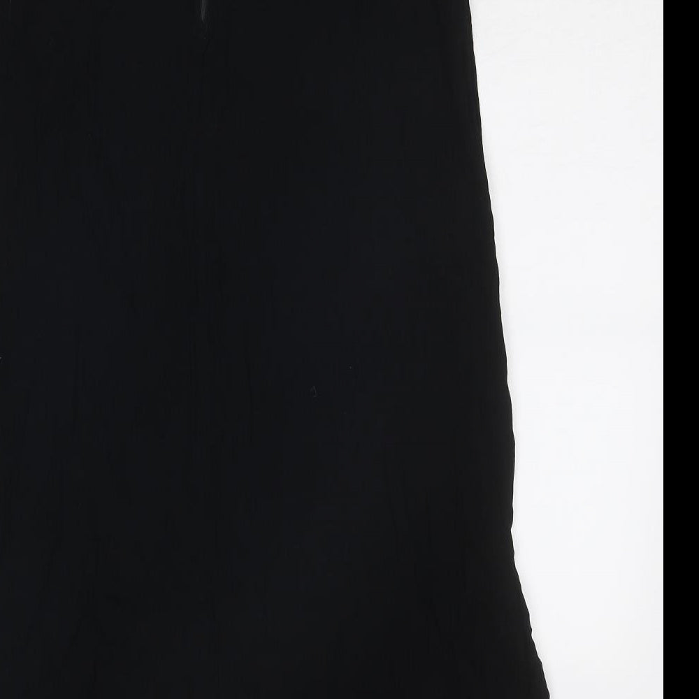 Dorothy Perkins Womens Black Polyester Swing Skirt Size 14 Zip