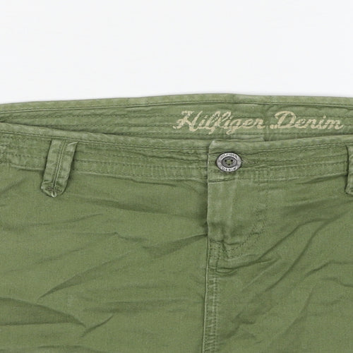 Tommy Hilfiger Womens Green Cotton Cargo Skirt Size L Zip