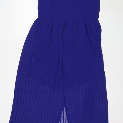 Sportsgirl Womens Blue Polyester A-Line Size 14 Halter Button