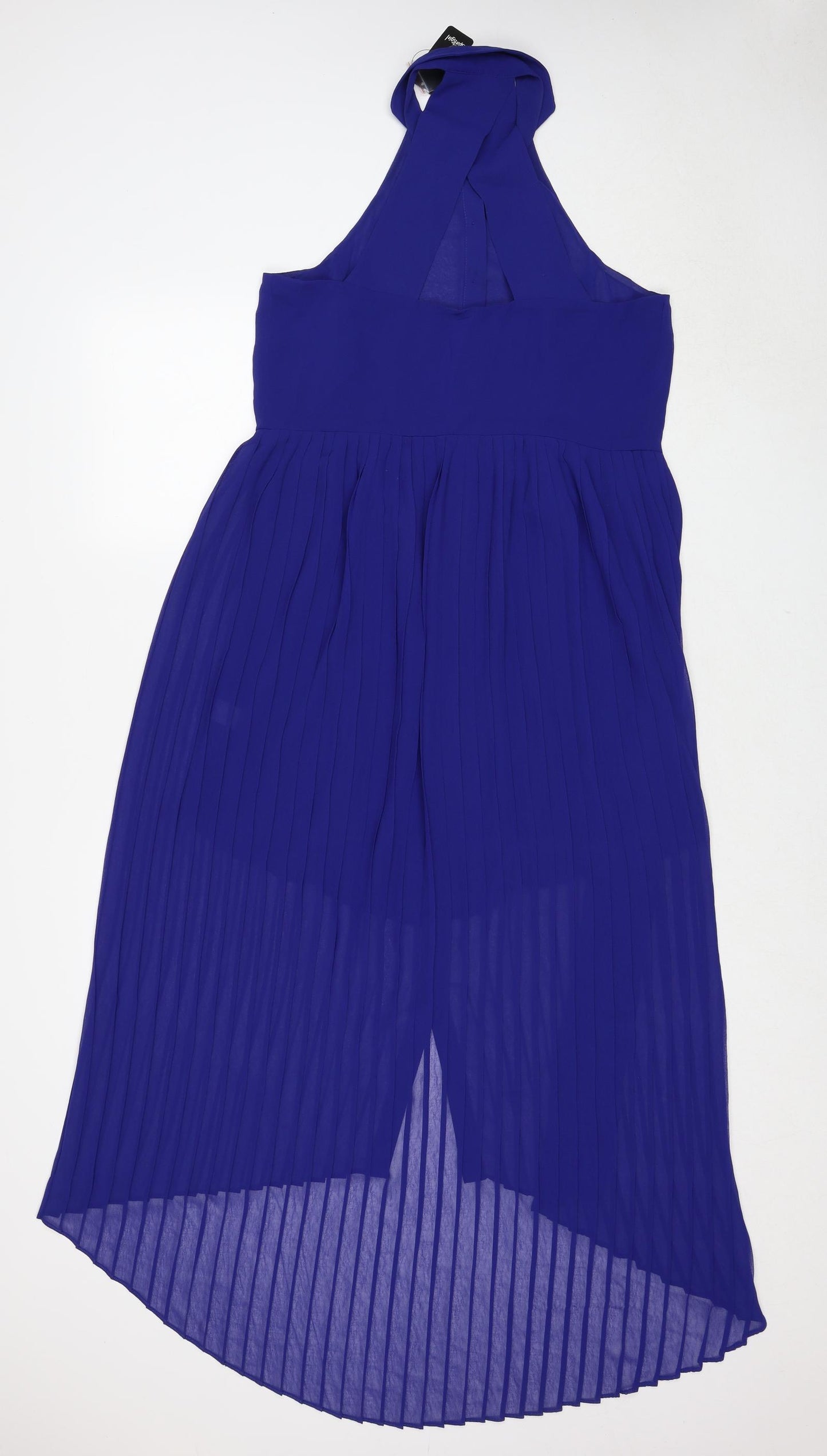 Sportsgirl Womens Blue Polyester A-Line Size 14 Halter Button
