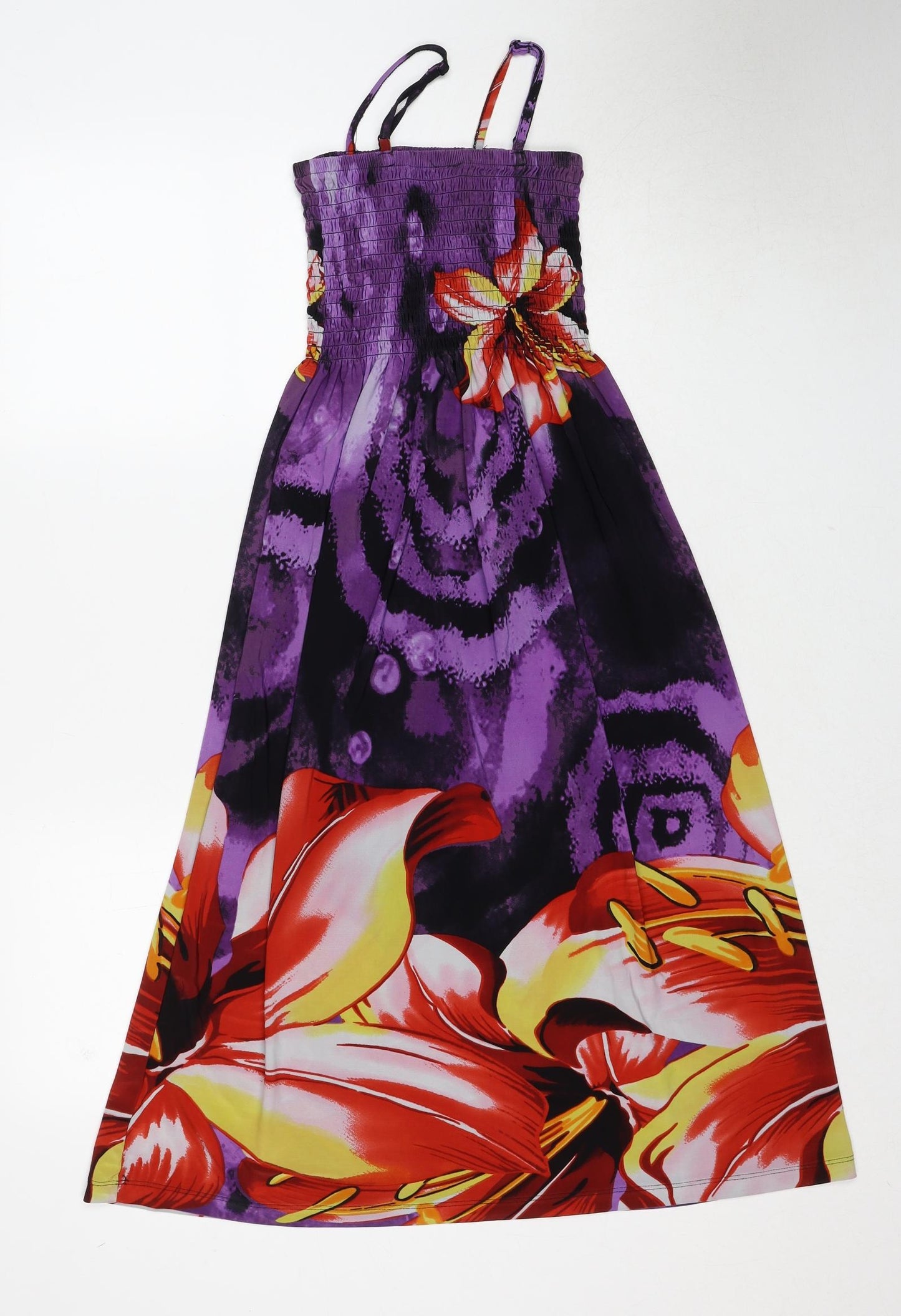 Cristina Womens Multicoloured Floral Polyester Tank Dress Size S Square Neck Pullover