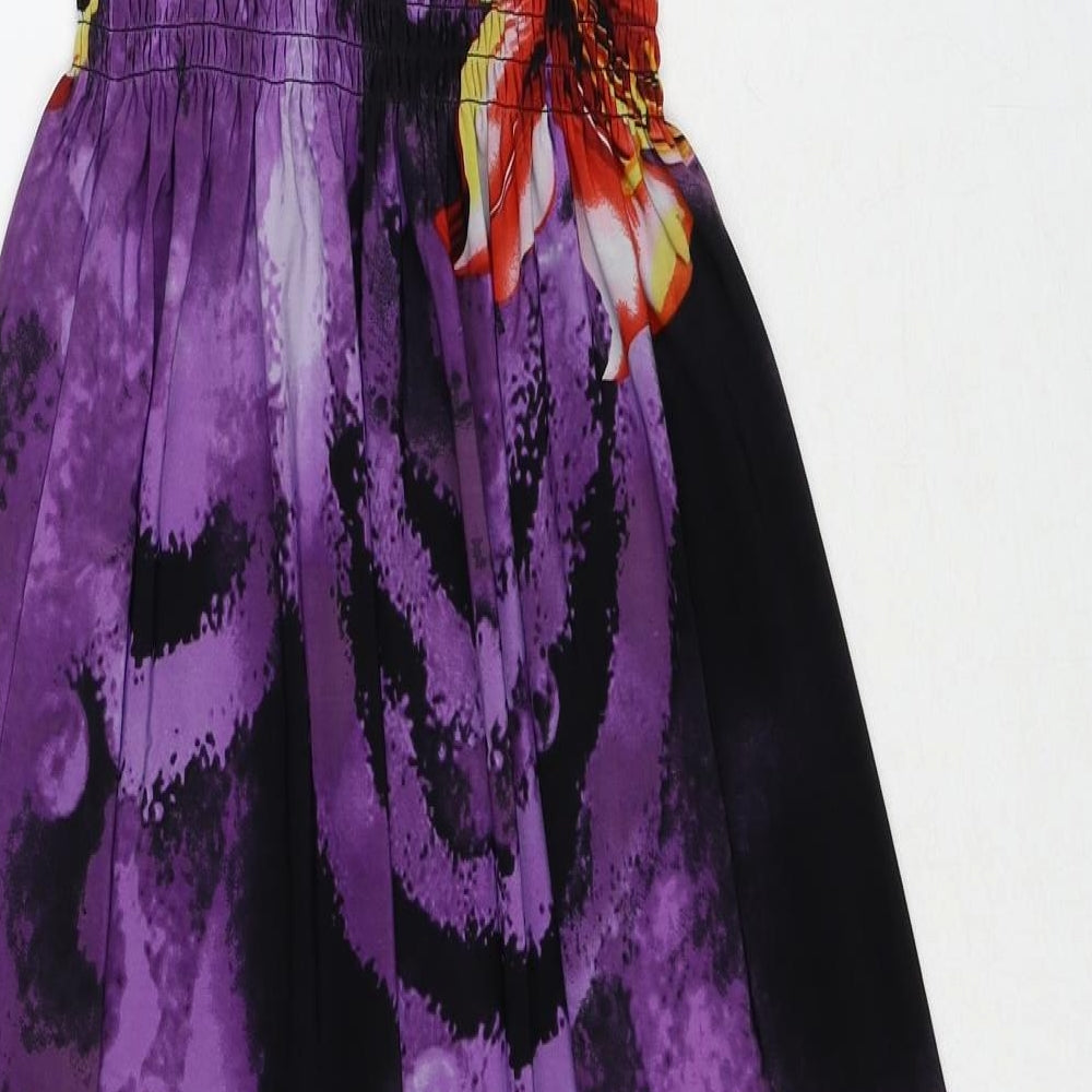 Cristina Womens Multicoloured Floral Polyester Tank Dress Size S Square Neck Pullover