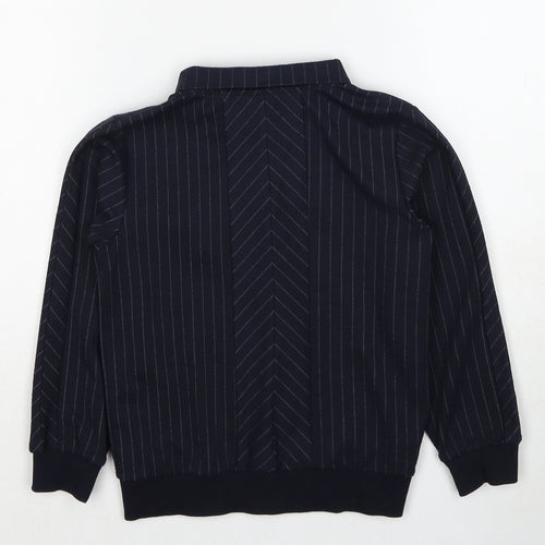 River Island Boys Black Striped Polyester Full Zip Sweatshirt Size 5-6 Years Pullover