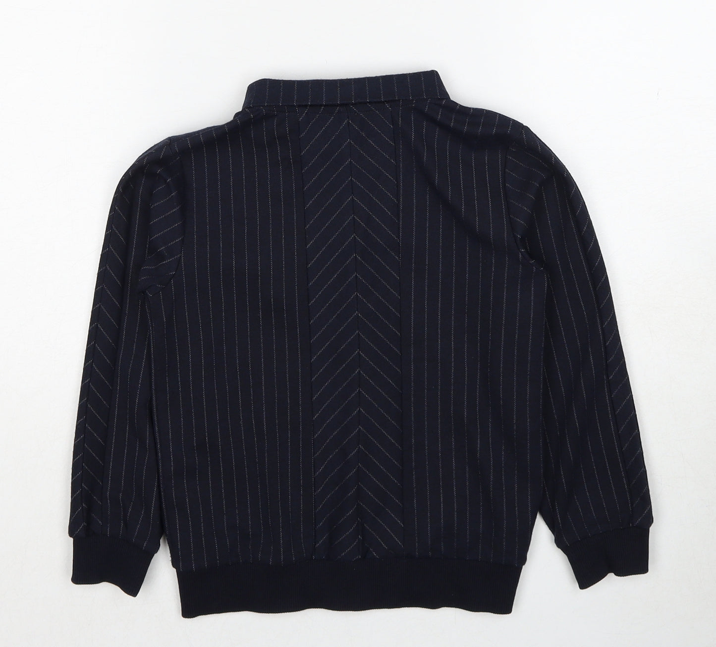 River Island Boys Black Striped Polyester Full Zip Sweatshirt Size 5-6 Years Pullover