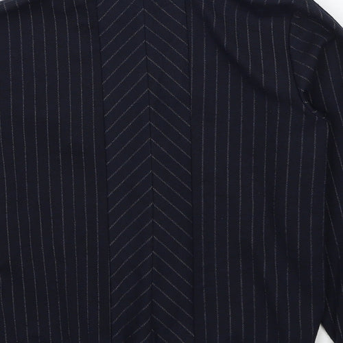 River Island Boys Black Striped Polyester Full Zip Sweatshirt Size 5-6 Years Pullover