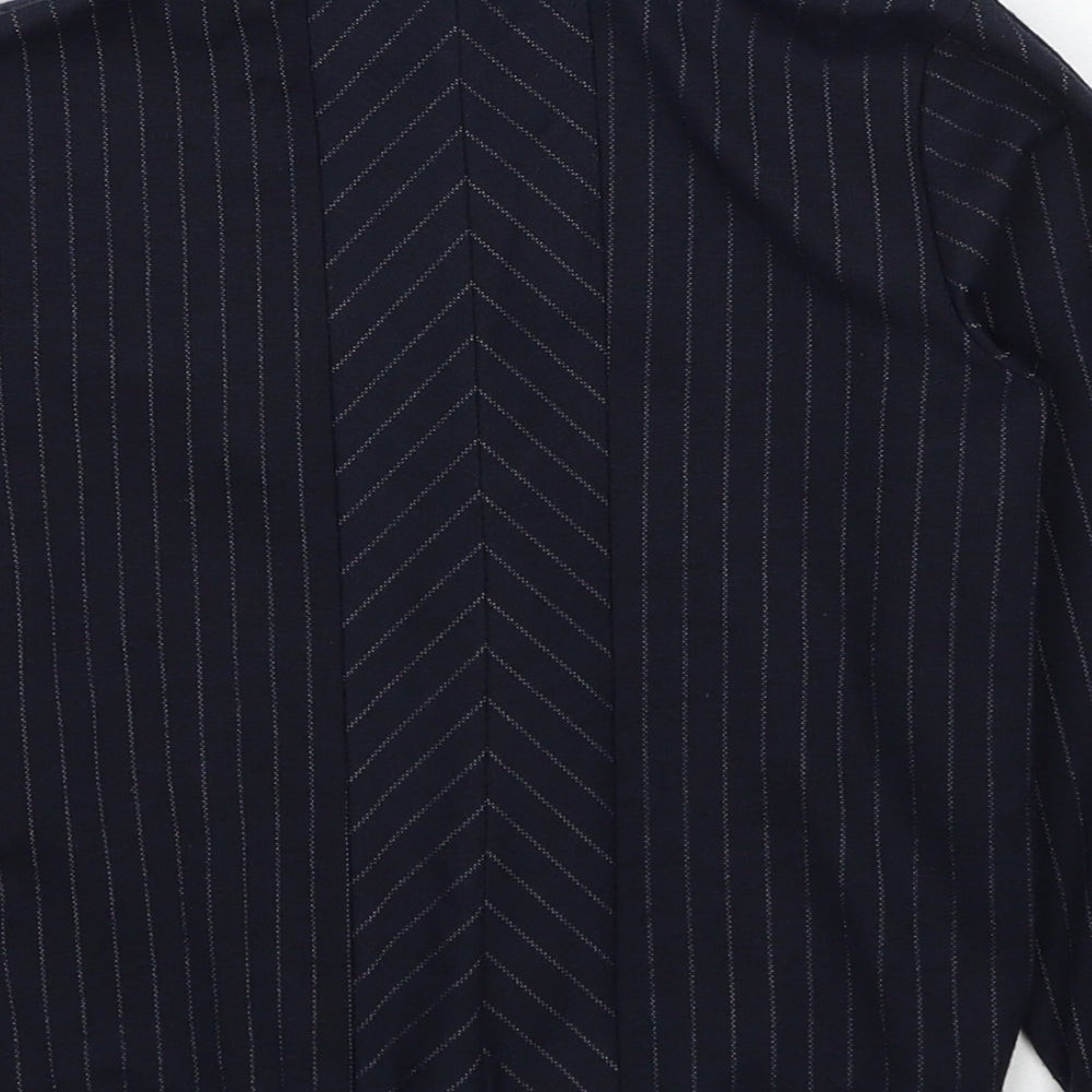 River Island Boys Black Striped Polyester Full Zip Sweatshirt Size 5-6 Years Pullover