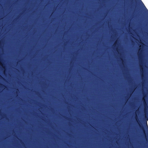 Marks and Spencer Womens Blue Cupro Basic Button-Up Size 10 Collared
