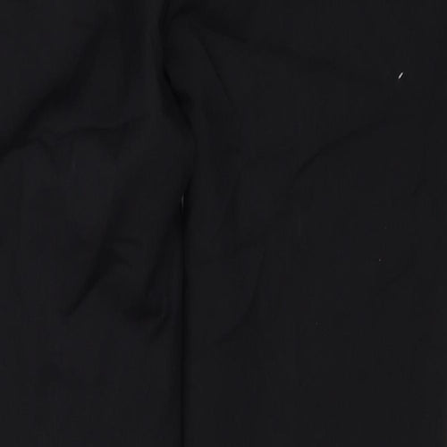 NEXT Womens Black Cotton Chino Trousers Size 14 Regular Zip