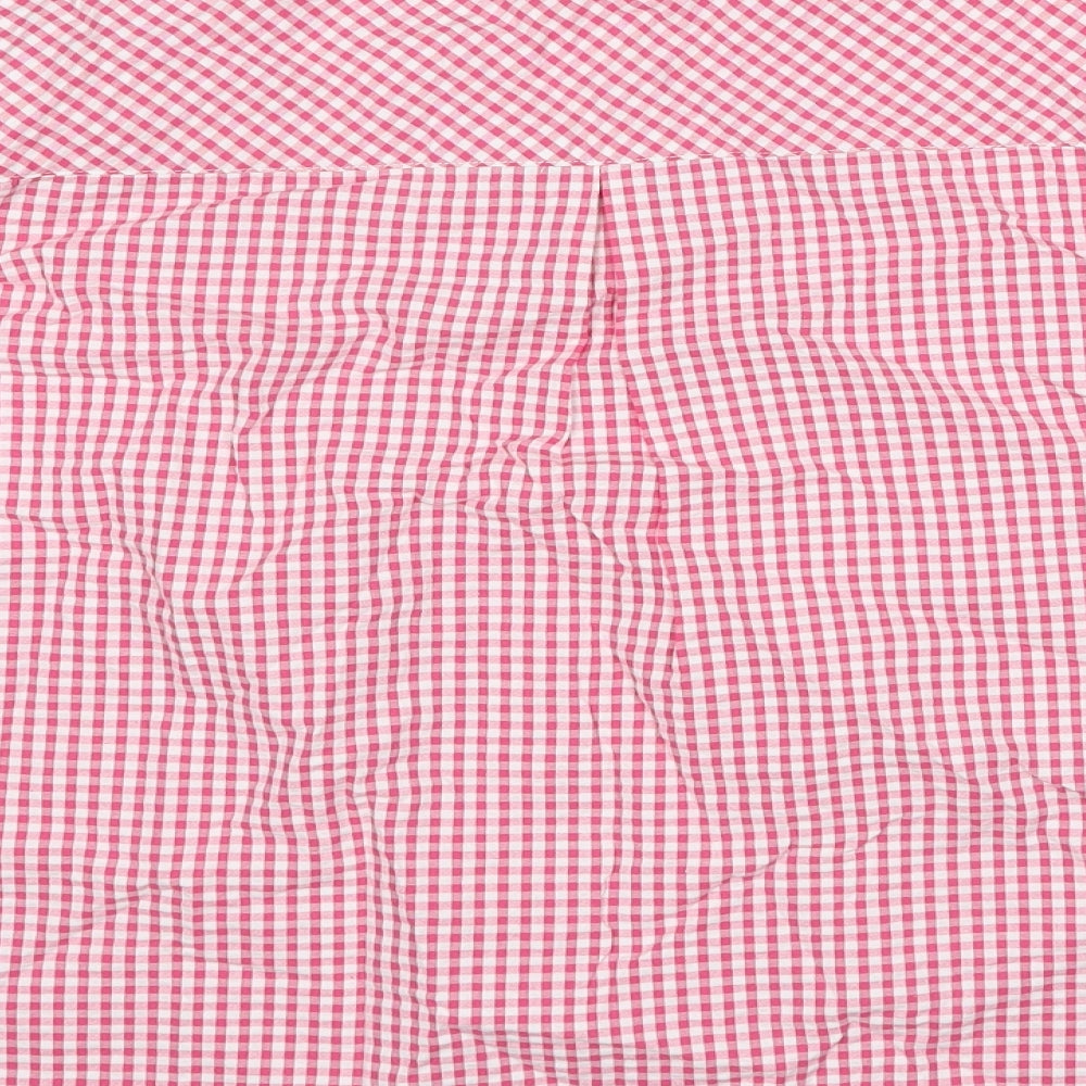 Cotton Traders Womens Pink Geometric Cotton Basic Blouse Size 16 V-Neck