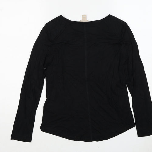 Banana Republic Womens Black Viscose Basic Blouse Size S Round Neck