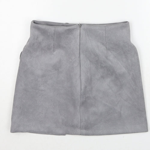 Vestidos Womens Grey Cotton Cargo Skirt Size S Zip