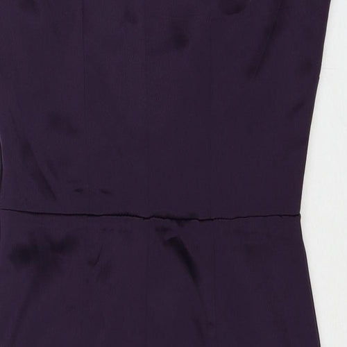 H&M Womens Purple Polyester Sheath Size 6 V-Neck Zip - Wrap Style