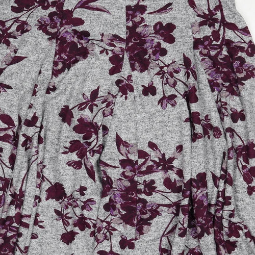 Marks and Spencer Womens Grey Floral Polyester Swing Skirt Size 12