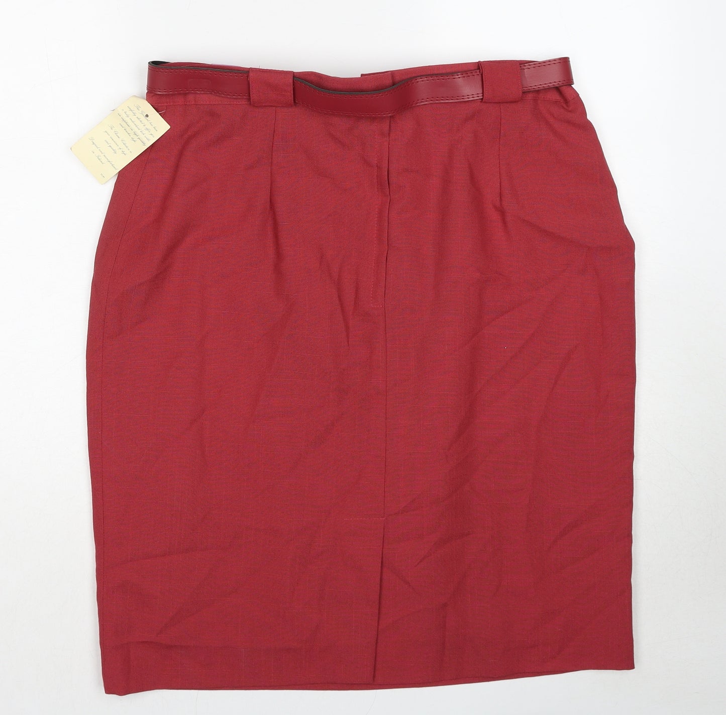 St.Bernard Womens Red Polyester A-Line Skirt Size 20 Zip - Belt Included