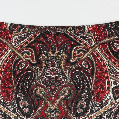 Oasis Womens Multicoloured Paisley Polyester A-Line Skirt Size 10 Zip