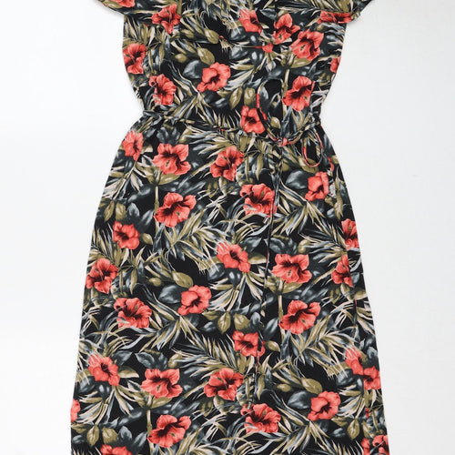 Oasis Womens Multicoloured Floral Viscose A-Line Size XS Off the Shoulder Pullover