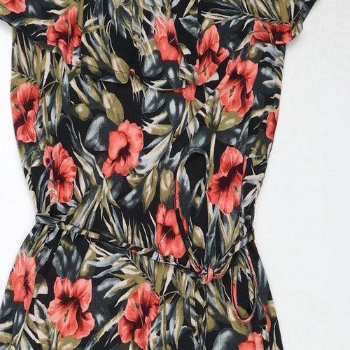 Oasis Womens Multicoloured Floral Viscose A-Line Size XS Off the Shoulder Pullover