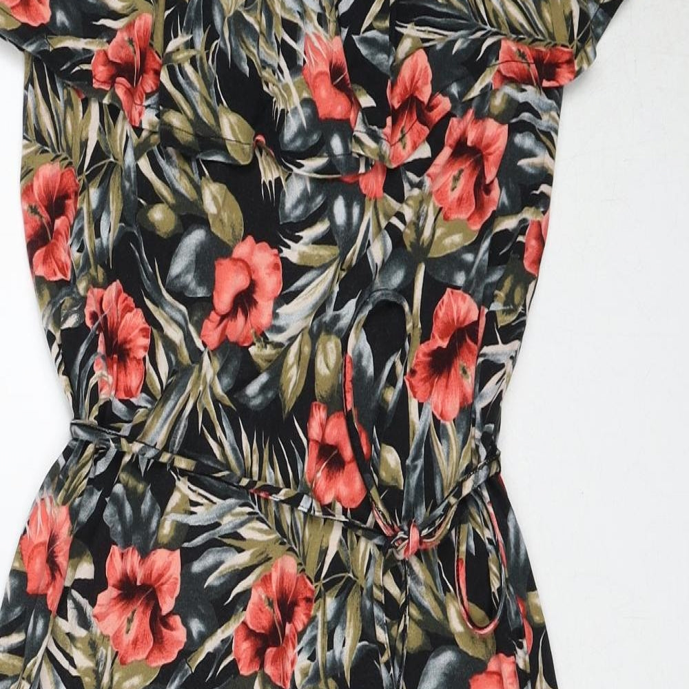 Oasis Womens Multicoloured Floral Viscose A-Line Size XS Off the Shoulder Pullover