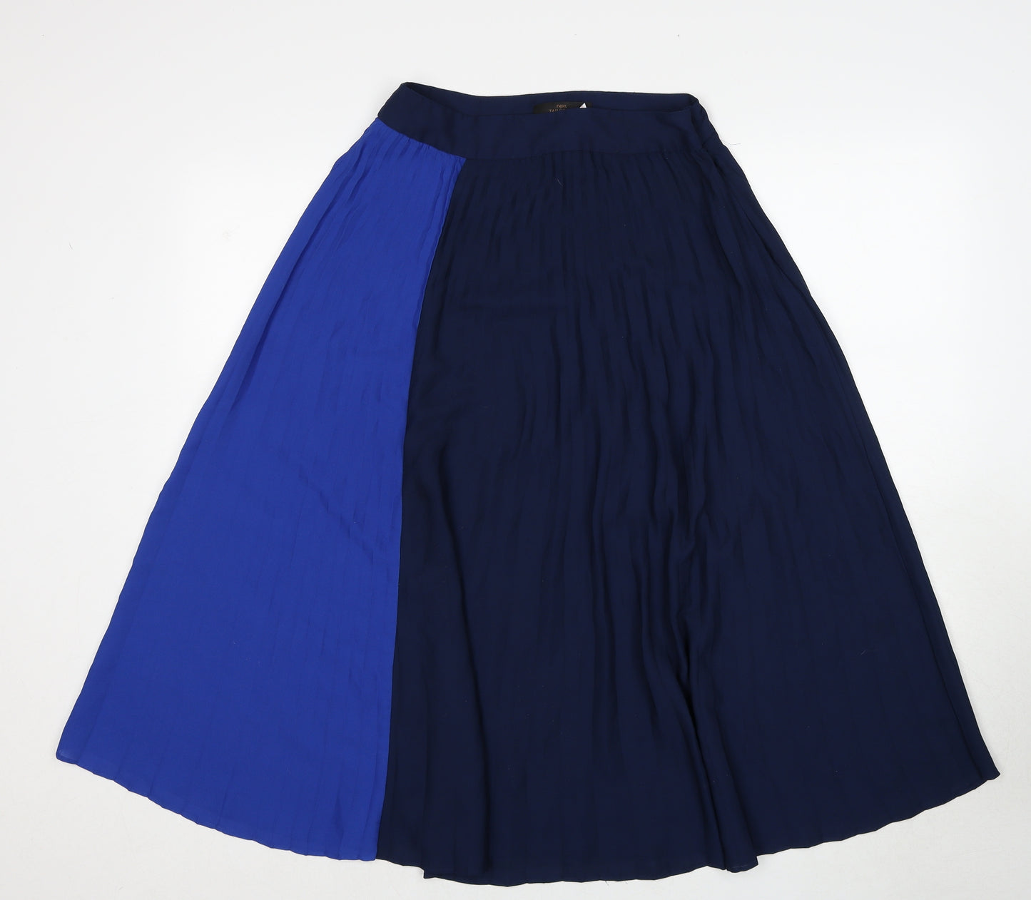 NEXT Womens Blue Polyester Swing Skirt Size 8 Zip - Colourblock