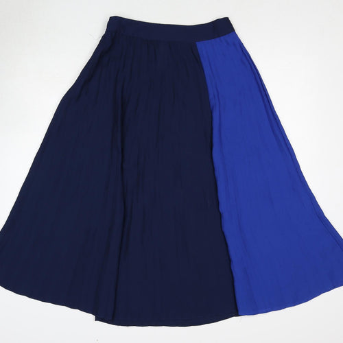 NEXT Womens Blue Polyester Swing Skirt Size 8 Zip - Colourblock